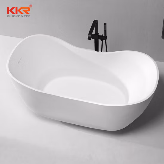 Italian Fancy Design Stone Solid Surface Bathroom Vanity Simple Bathtub