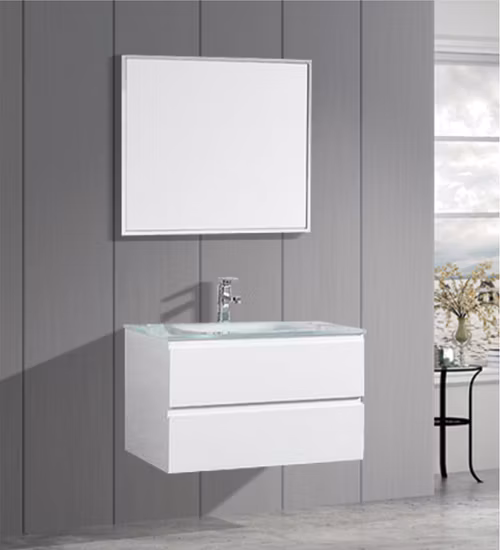 Фабричные высококачественные современные индивидуальные ПВХ туалетные столики для ванной комнаты, настенные светодиодные зеркальные мебельные шкафы для ванной