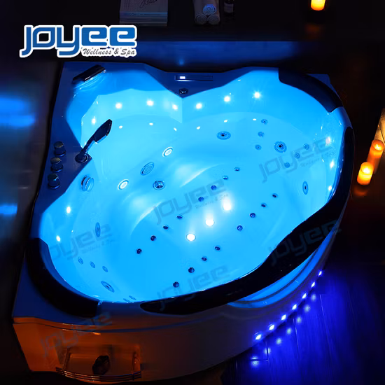 Угловая ванна CE для двух человек с джакузи с воздушным пузырем